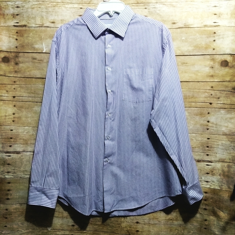 Arrow Athletic fit purple striped button down